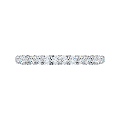 Round Diamond Wedding Band in 18K White Gold