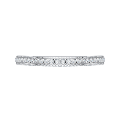 Round Diamond Wedding Band in 18K White Gold