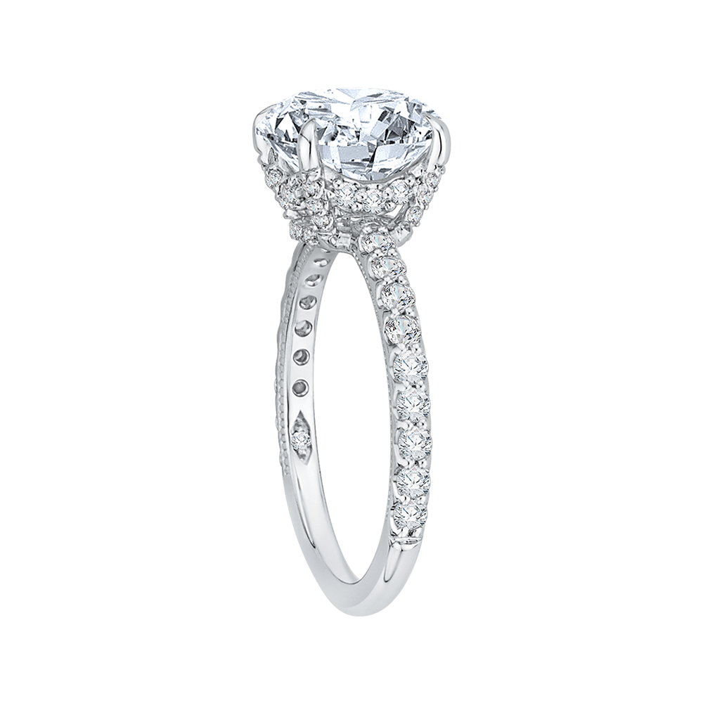 Round Diamond Engagement Ring in 18K White Gold (Semi-Mount)