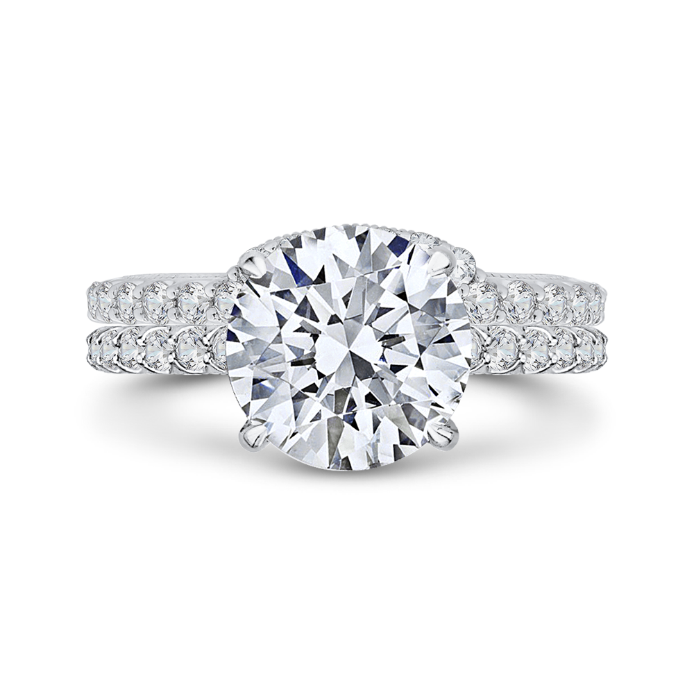 Round Diamond Engagement Ring in 18K White Gold (Semi-Mount)