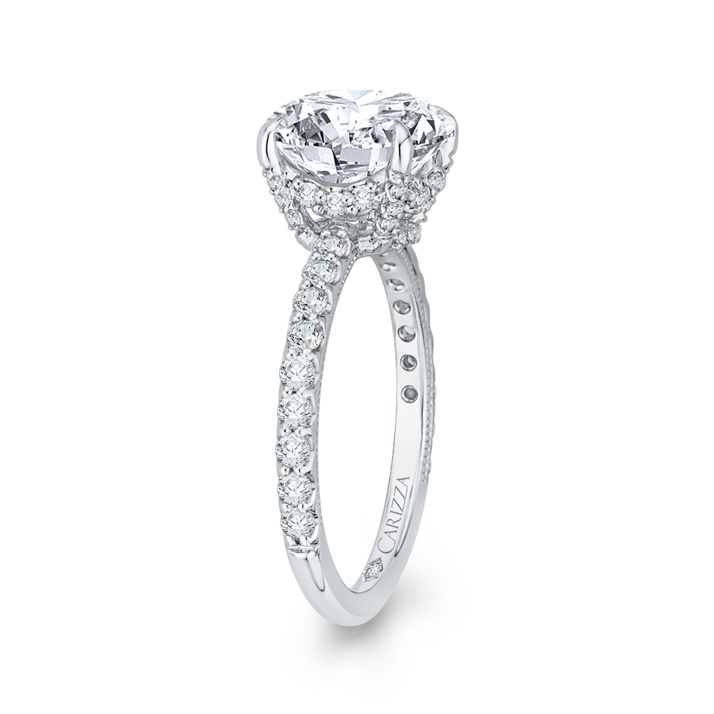 Round Diamond Engagement Ring in 18K White Gold (Semi-Mount)