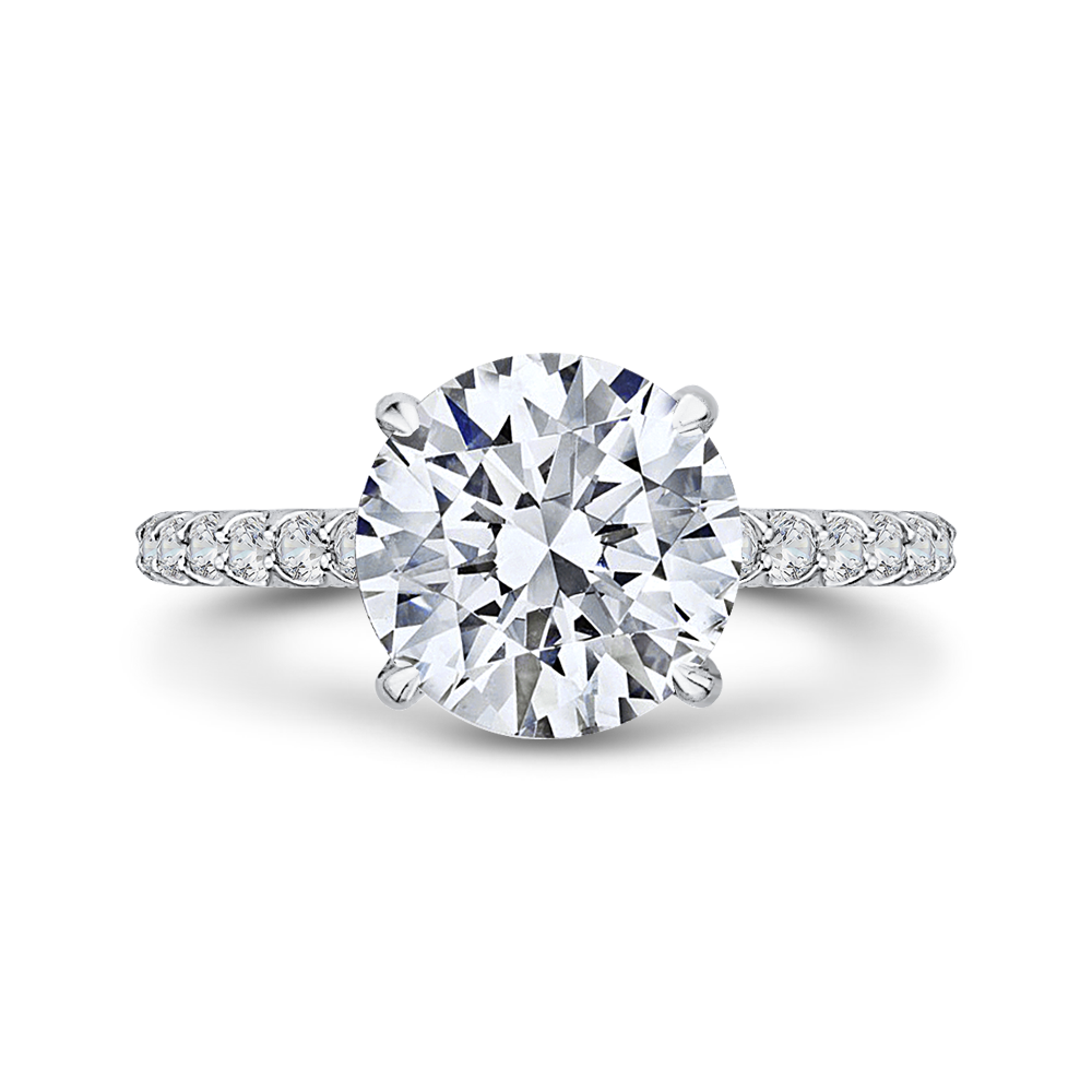 Round Diamond Engagement Ring in 18K White Gold (Semi-Mount)