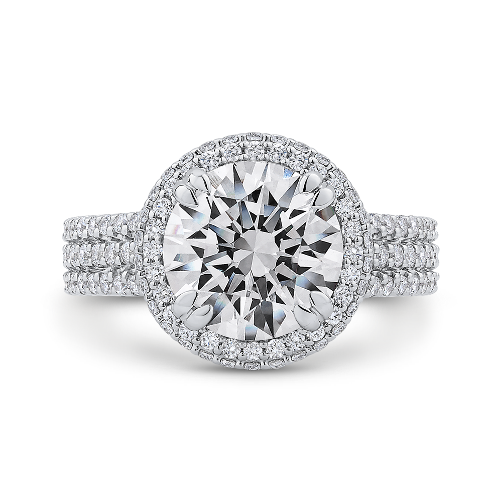 Diamond Engagement Ring in 18K White Gold (Semi-Mount)