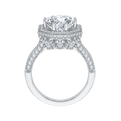 Diamond Octagon Shape Halo Engagement Ring in 18K White Gold (Semi-Mount)