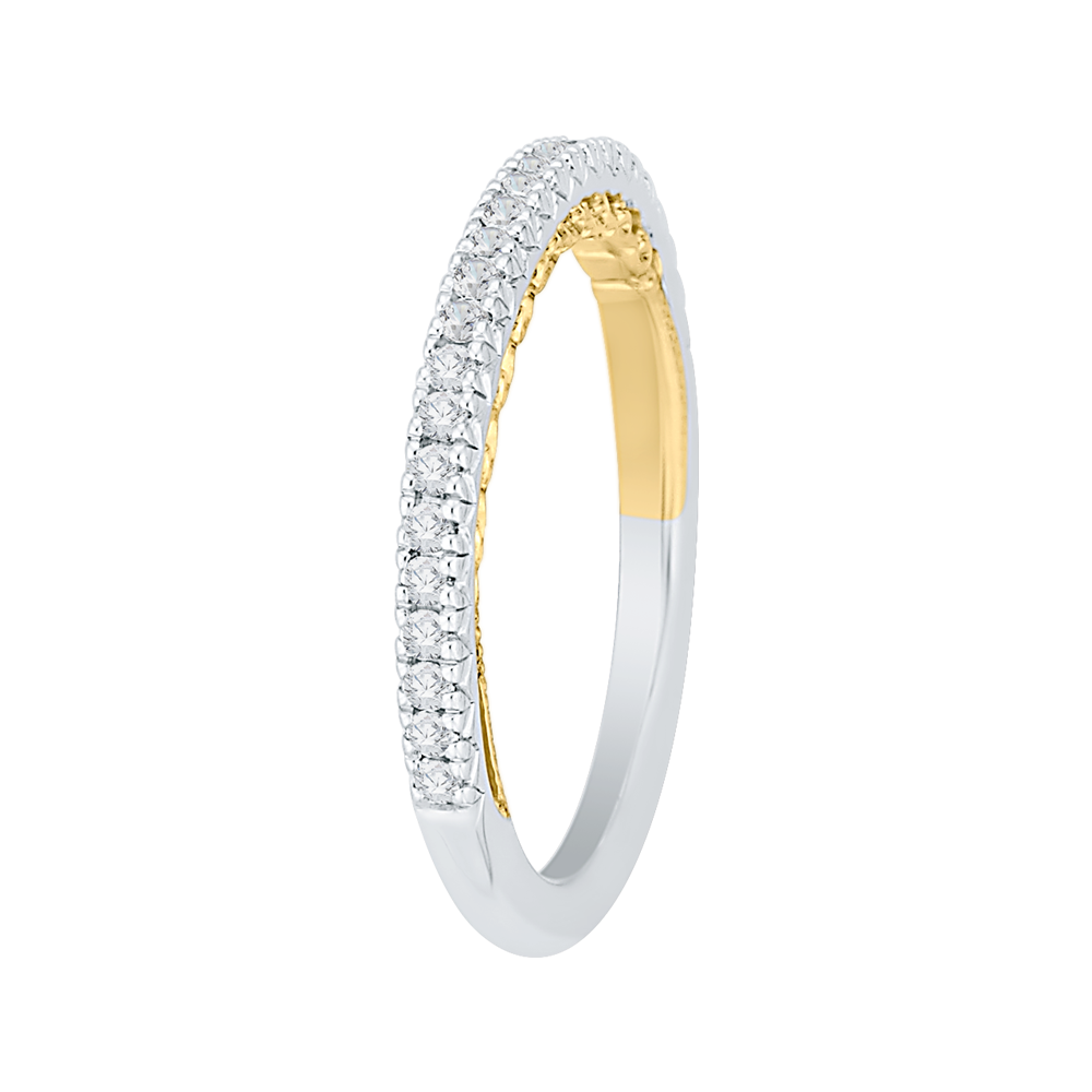 Round Diamond Wedding Band in 18K Two-Tone Gold