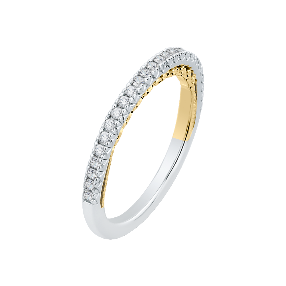 Round Diamond Wedding Band in 18K Two-Tone Gold