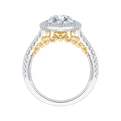 Double Halo Diamond Engagement Ring in 18K Two-Tone Gold (Semi-Mount)