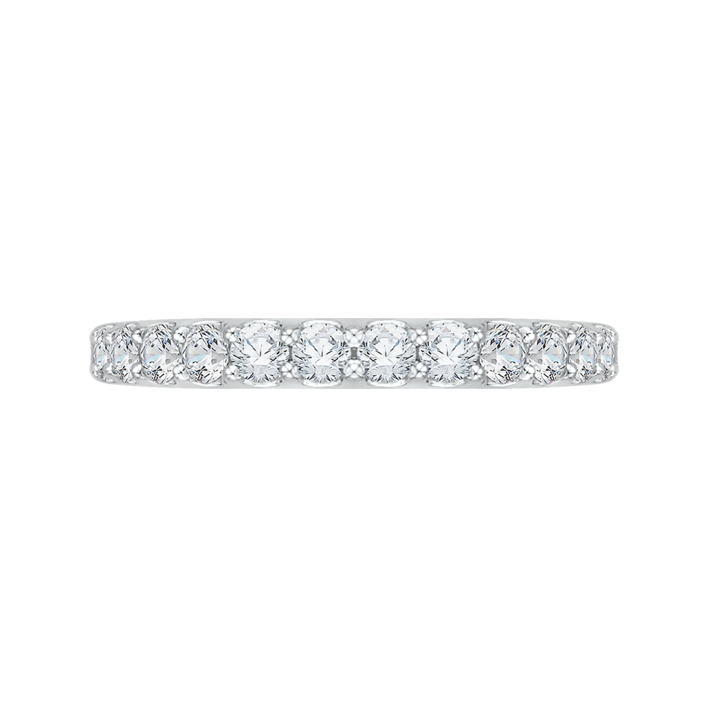 Round Diamond Wedding Band in 18K White Gold