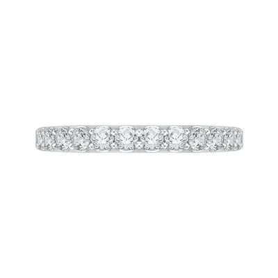 Round Diamond Wedding Band in 18K White Gold