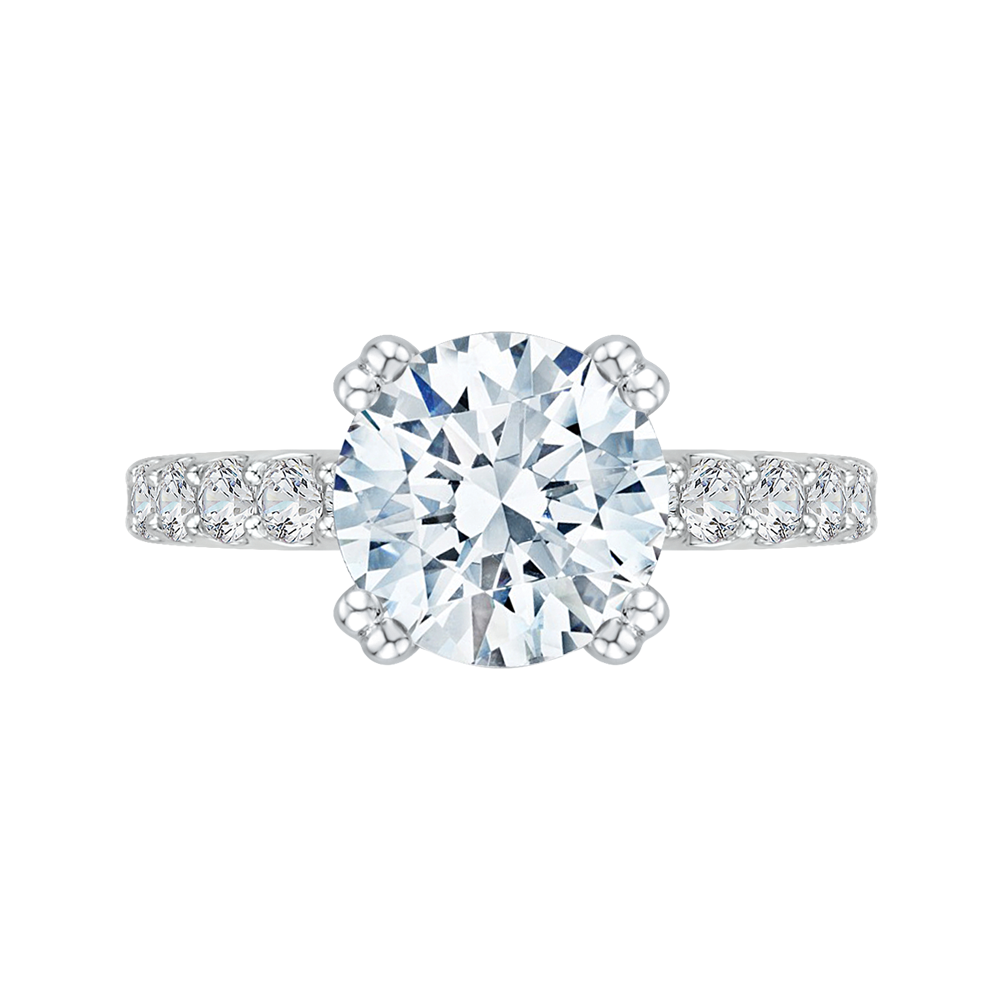 Diamond Engagement Ring in 18K White Gold (Semi-Mount)