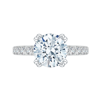 Diamond Engagement Ring in 18K White Gold (Semi-Mount)