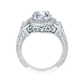 Diamond Halo Engagement Ring in 18K White Gold (Semi-Mount)