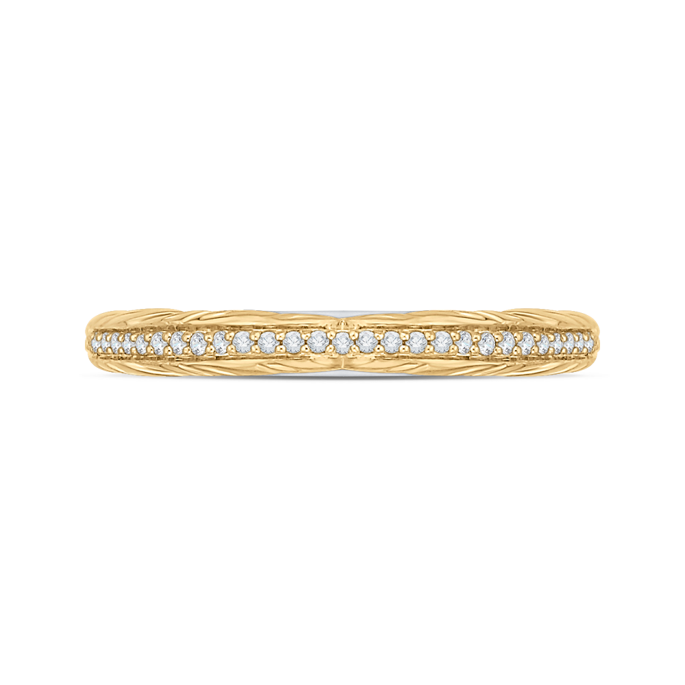 Round Diamond Wedding Band in 18K Two-Tone Gold