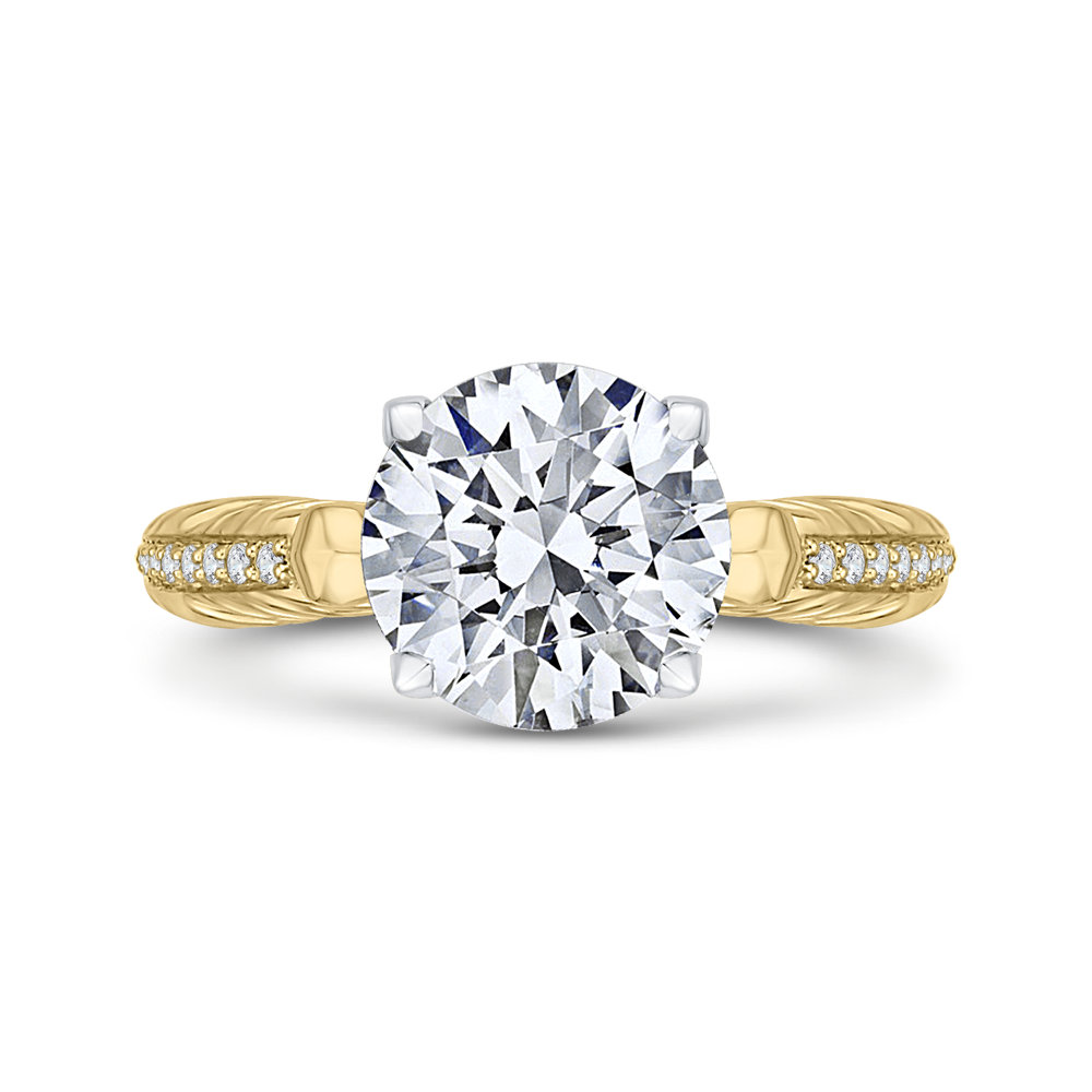 Round Diamond Engagement Ring in 18K Two-Tone Gold (Semi-Mount)