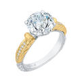 Round Diamond Engagement Ring in 18K Two-Tone Gold (Semi-Mount)