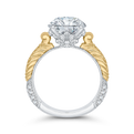 Round Diamond Engagement Ring in 18K Two-Tone Gold (Semi-Mount)