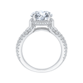 Split Shank Round Diamond Engagement Ring in 18K White Gold (Semi-Mount)