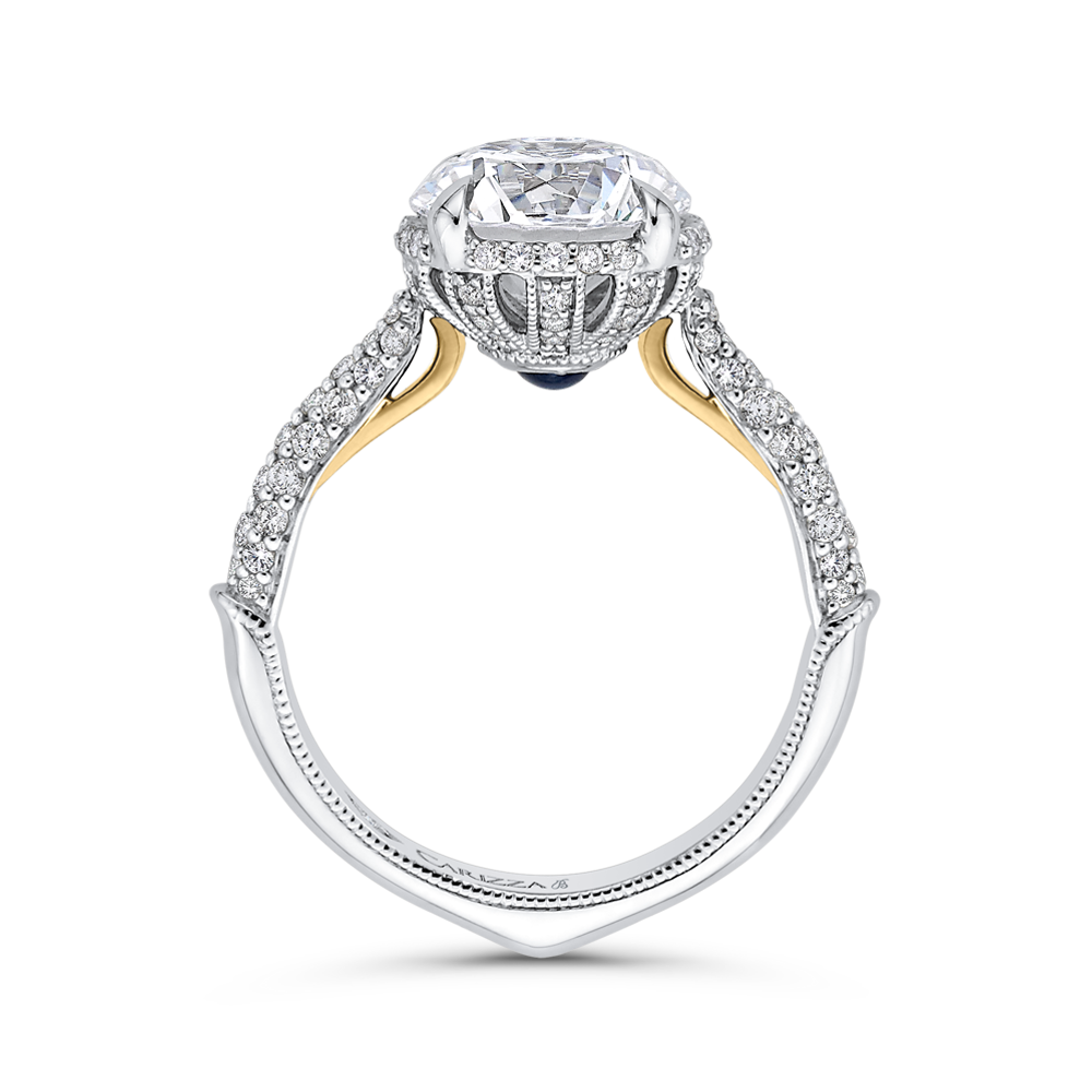 Round Diamond Engagement Ring in 18K White Gold (Semi-Mount)