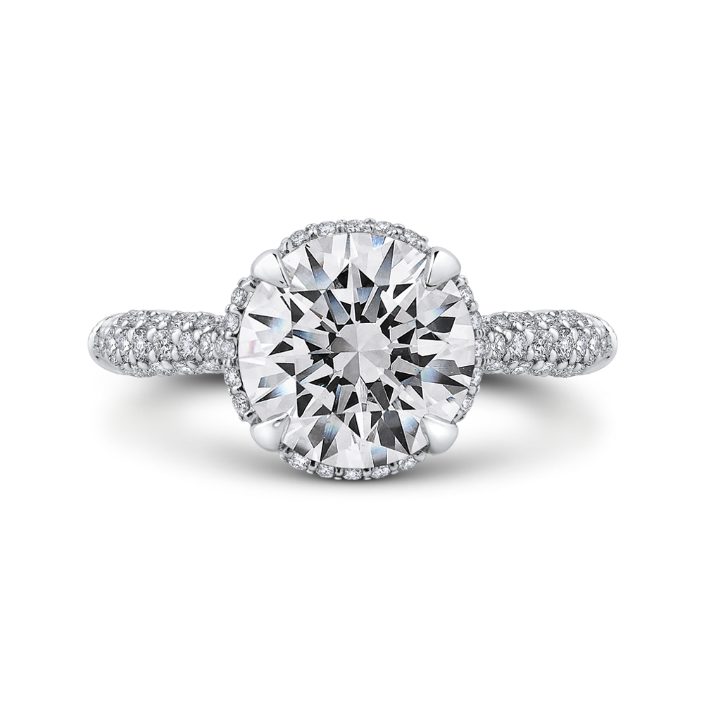 Round Diamond Engagement Ring in 18K White Gold (Semi-Mount)