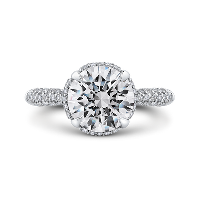 Round Diamond Engagement Ring in 18K White Gold (Semi-Mount)