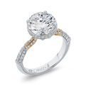 Round Diamond Engagement Ring in 18K Two-Tone Gold (Semi-Mount)