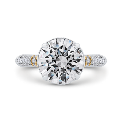 Round Diamond Engagement Ring in 18K Two-Tone Gold (Semi-Mount)