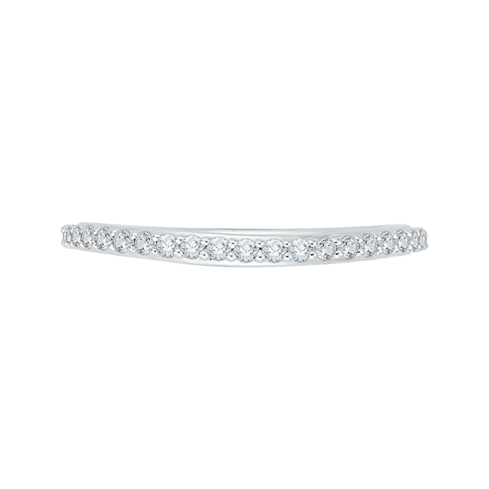 Round Diamond Wedding Band in 18K White Gold