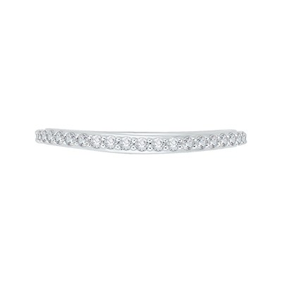 Round Diamond Wedding Band in 18K White Gold