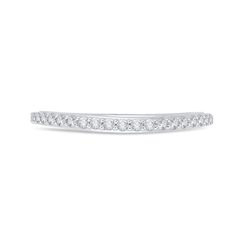 Round Diamond Wedding Band in 18K White Gold