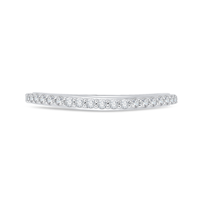 Round Diamond Wedding Band in 18K White Gold