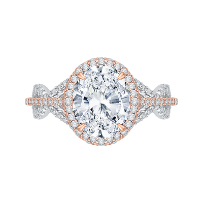 Round Diamond Engagement Ring in 18K Two-Tone Gold (Semi-Mount)