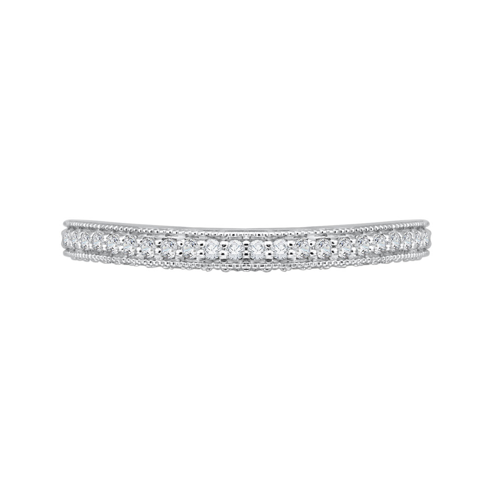 Round Diamond Wedding Band in 18K White Gold