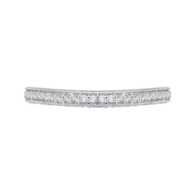 Round Diamond Wedding Band in 18K White Gold