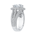 Oval Cut Diamond Halo Engagement Ring in 18K White Gold (Semi-Mount)