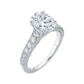 Oval Cut Diamond Engagement Ring in 18K White Gold (Semi-Mount)