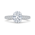 Oval Cut Diamond Engagement Ring in 18K White Gold (Semi-Mount)