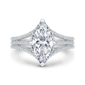 Marquise Cut Diamond Engagement Ring in 18K White Gold (Semi-Mount)