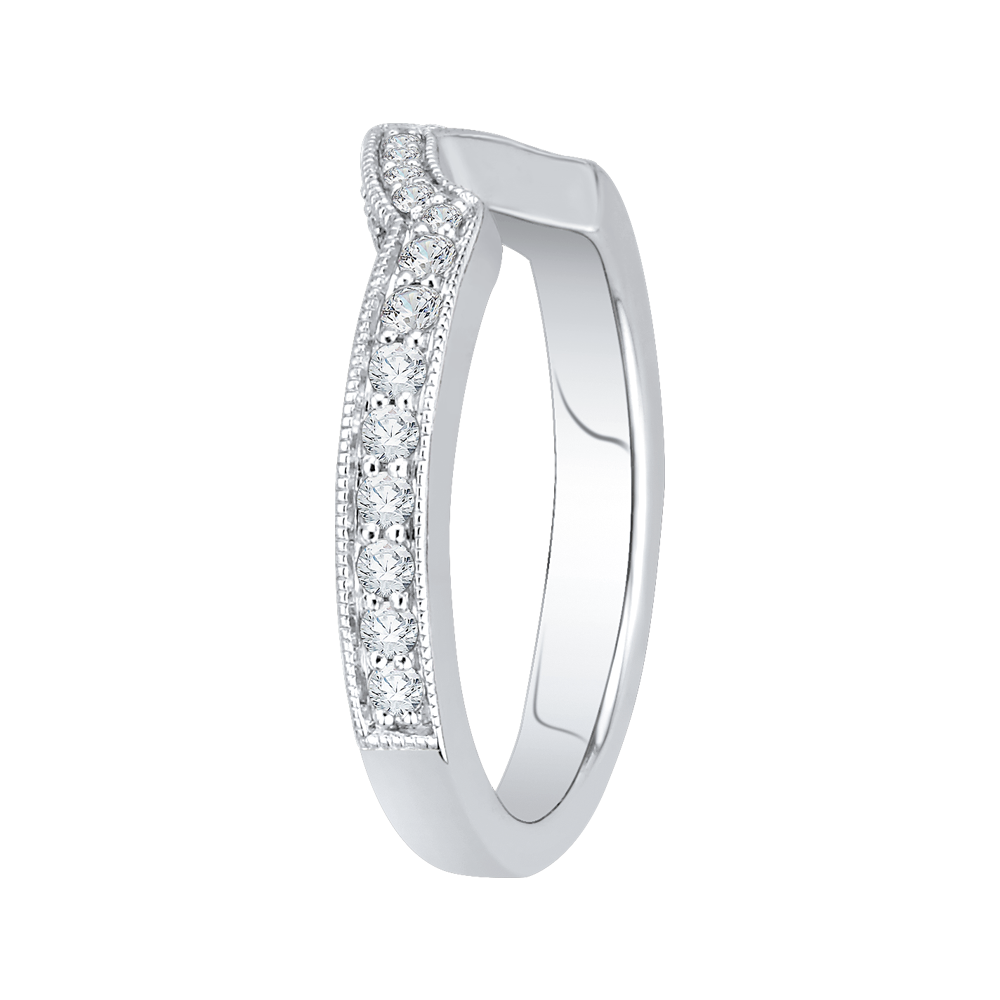 Round Diamond Wedding Band in 18K White Gold