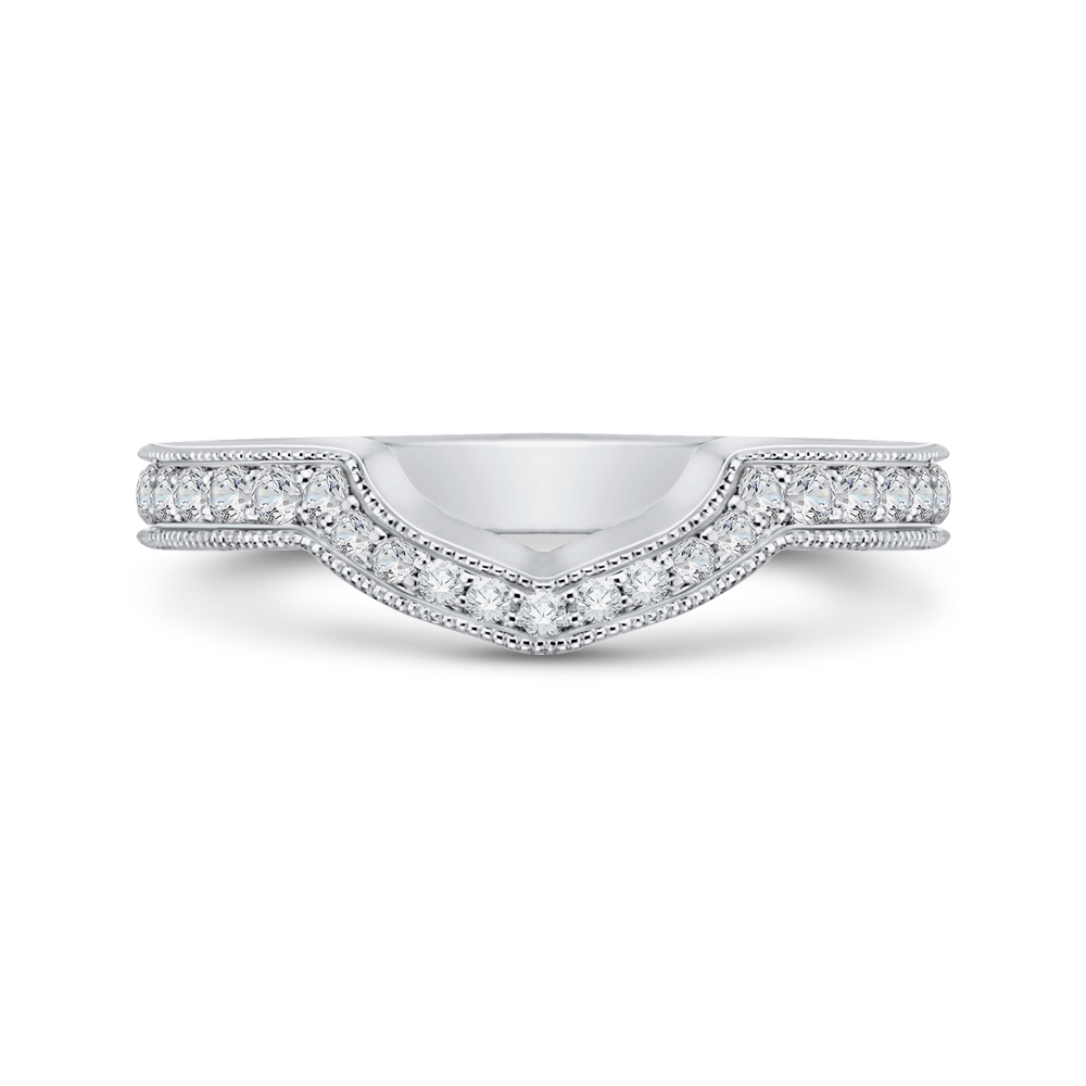 Round Diamond Wedding Band in 18K White Gold