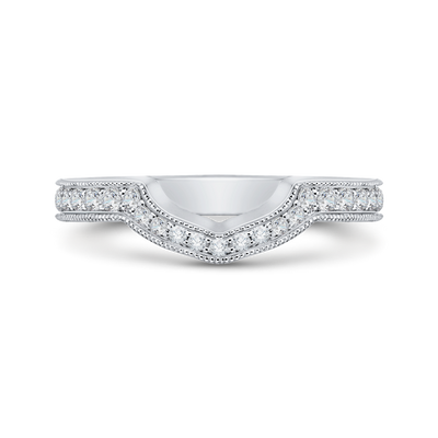 Round Diamond Wedding Band in 18K White Gold