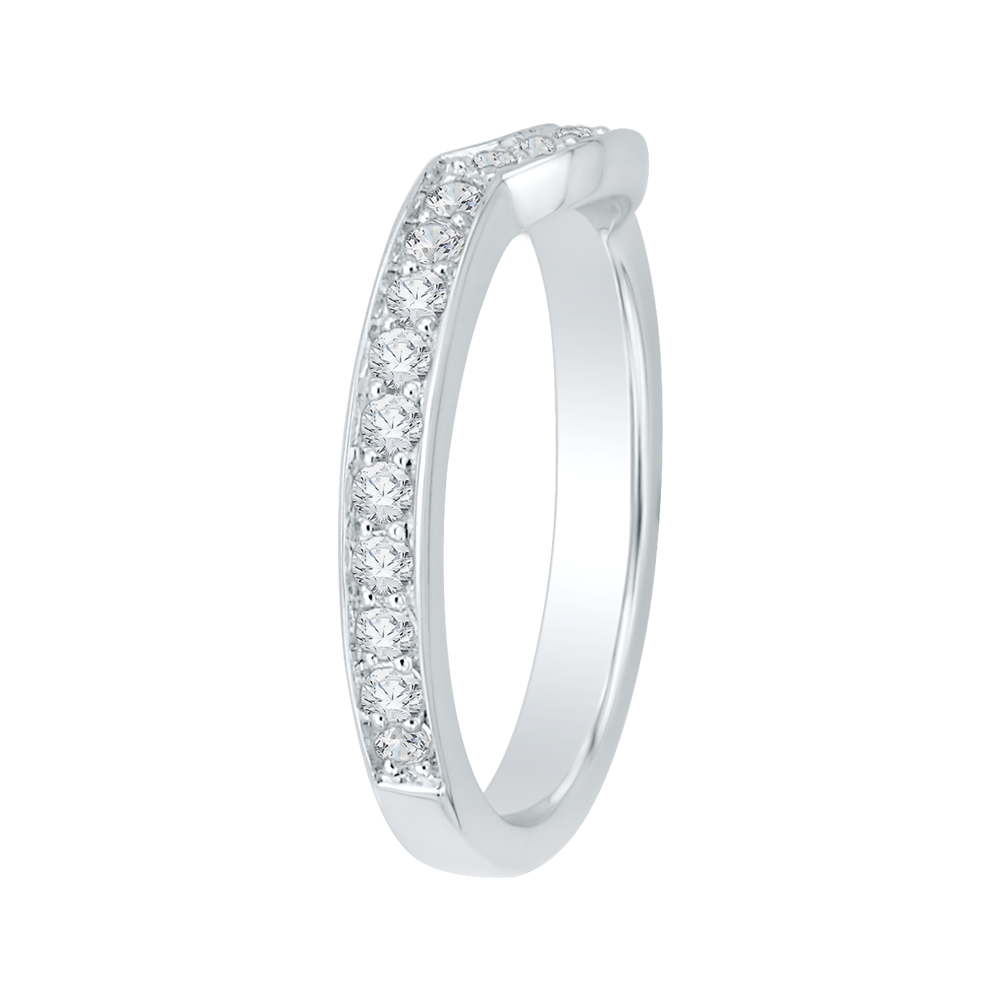 Round Diamond Wedding Band in 18K White Gold