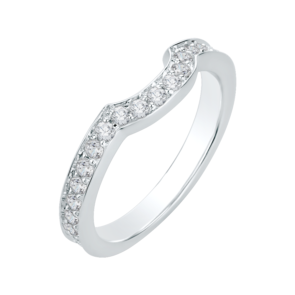 Round Diamond Wedding Band in 18K White Gold