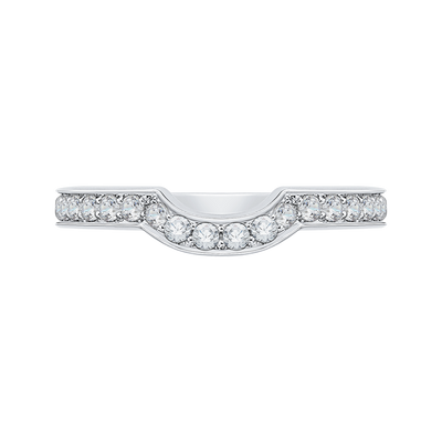 Round Diamond Wedding Band in 18K White Gold