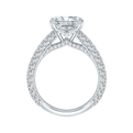 Cushion Cut Diamond Engagement Ring in 18K White Gold (Semi-Mount)