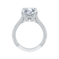 Cushion Cut Diamond Engagement Ring in 18K White Gold (Semi-Mount)