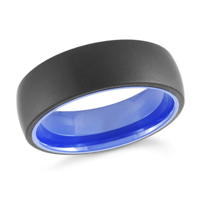 Black Tungsten Carbide Ceramic Men's Wedding Band