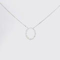 Elegant 18K White Gold Marquise Diamond Hoop Pendant with Necklace