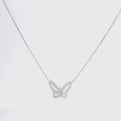 Elegant Butterfly Pendant Necklace in 18K White Gold